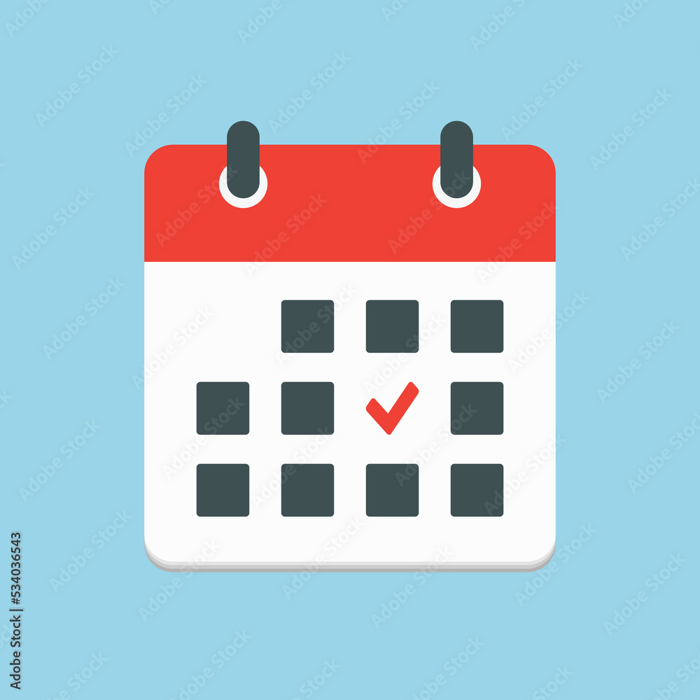 Icon page calendar - done, yes, success, check Icon page calendar - done, yes, success, check