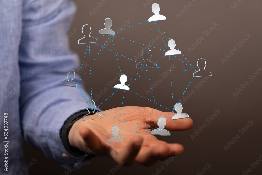 Fototapeta premium Global network. Blockchain. 3D illustration. Neural networks and artificial intelligence. Abstract