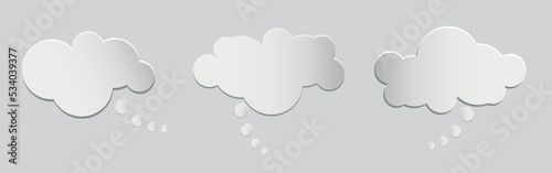 Cloud speech bubbles collection. Vector