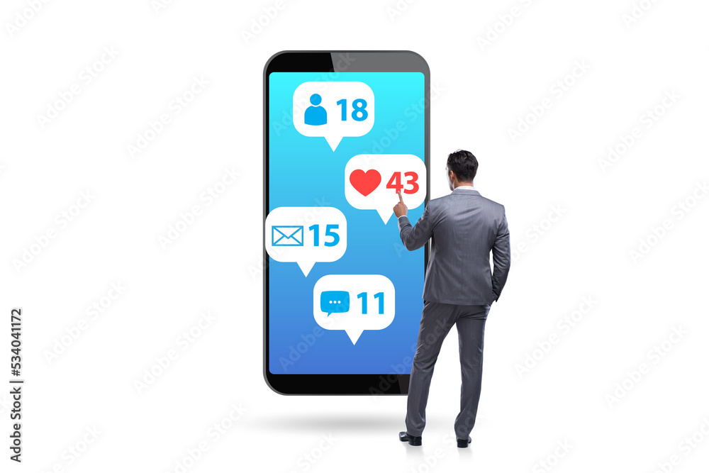Businessman in the communication concept Businessman in the communication concept