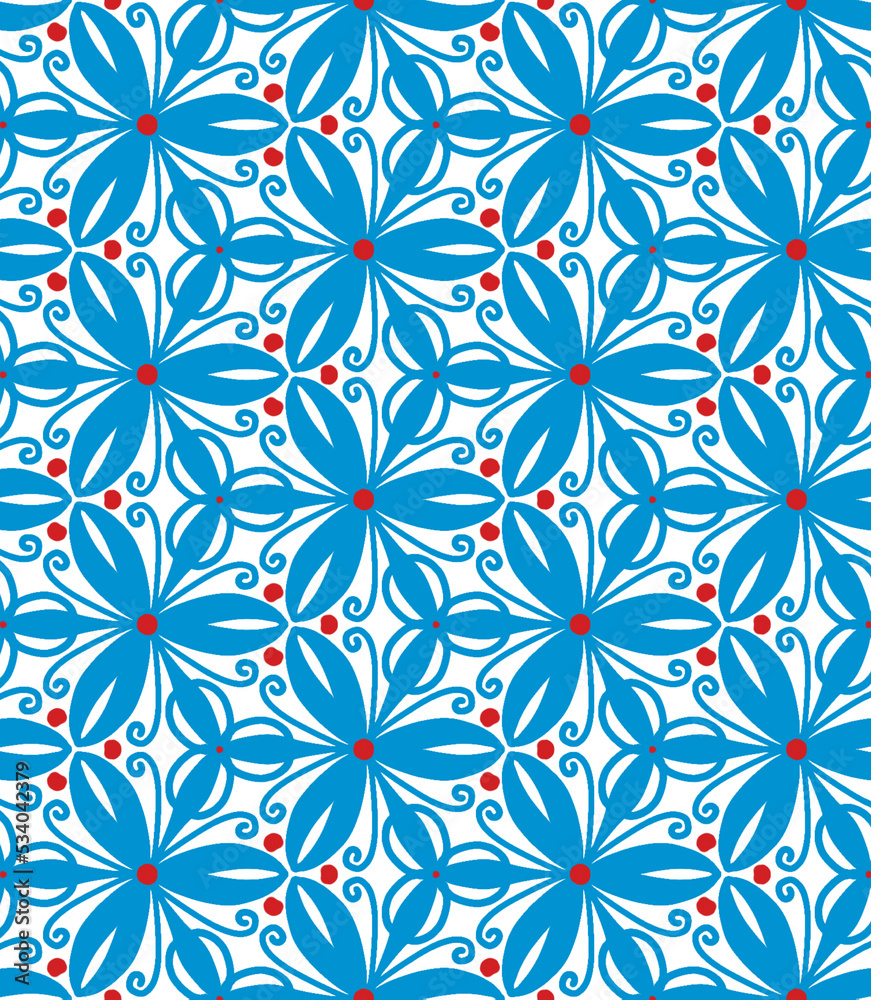 Seamless geometric pattern. Texture for wrapping paper, fabrics, decor. Blu, white and red colours. Also suitable for New Year and Christmas. Seamless geometric pattern. Texture for wrapping paper, fabrics, decor. Blu, white and red colours. Also suitable for New Year and Christmas.