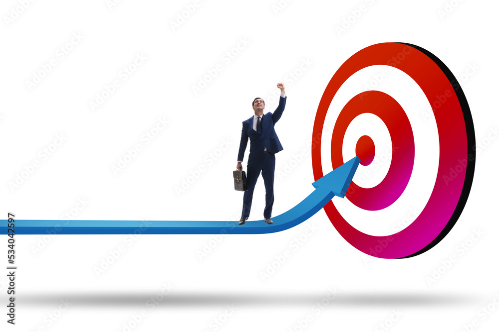 Businessman aiming for the success Businessman aiming for the success