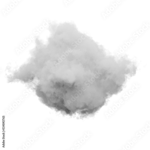 single white cloud with transparent background