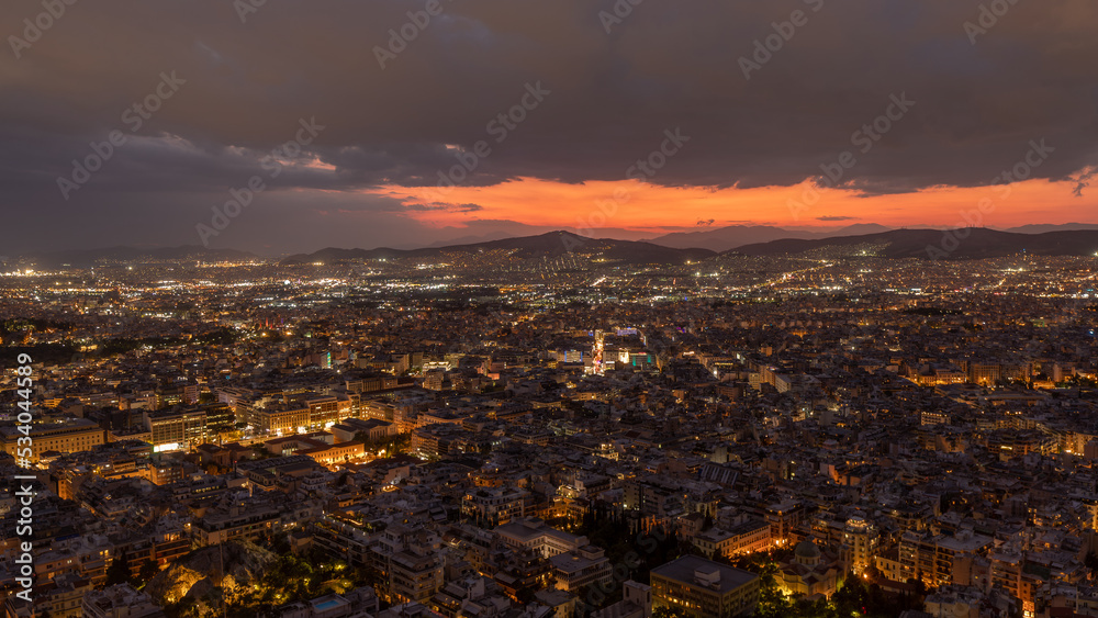 Cityscape of Athens at night on September 2022 Cityscape of Athens at night on September 2022