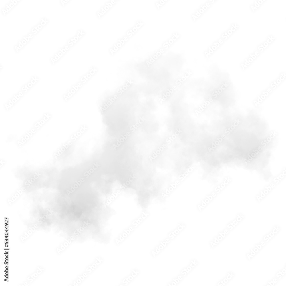 single white cloud with transparent background - obrazy, fototapety, plakaty 