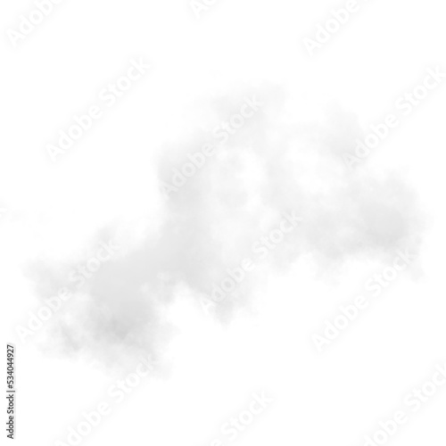 single white cloud with transparent background