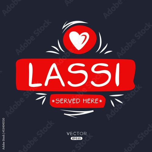 Creative (Lassi) drink, Lassi sticker, vector illustration.
