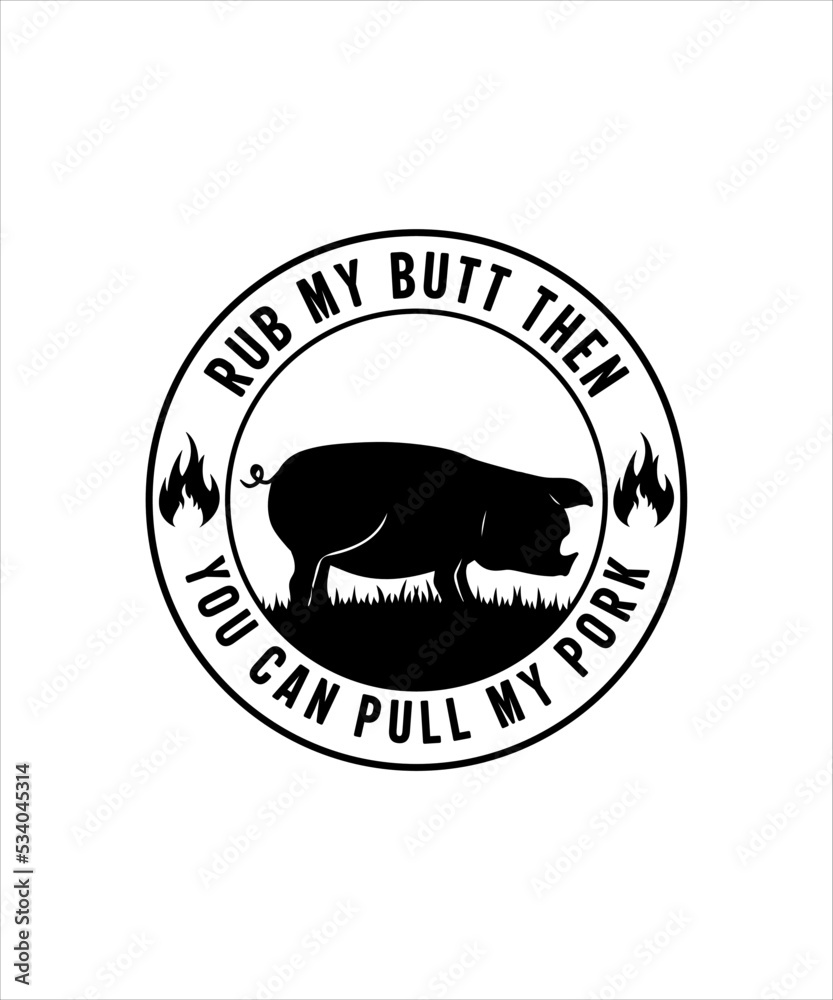 Pork BBQ Logo Tshirt Design	
