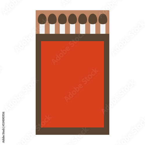 Box of matches isolated on a white background. Object for kindling a fire. Flat style. Vector.