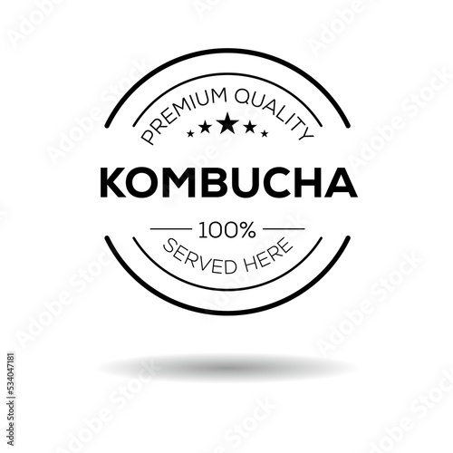 Creative (Kombucha) drink, Kombucha sticker, vector illustration.