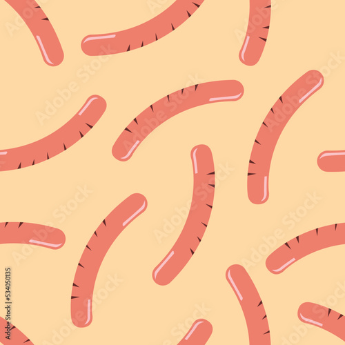 Seamless pattern with sausages.Vector illustration