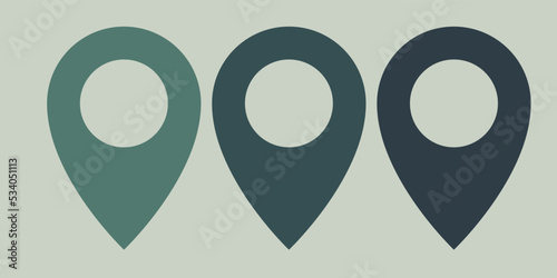 Thin out line pin location gps icon. Geometric marker flat shape element. Abstract EPS 10 point illustration. Concept vector sign.