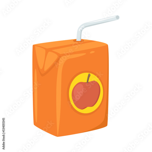 Juice Box Sign Emoji Icon Illustration. Drink Vector Symbol Emoticon Design Clip Art Sign Comic Style.