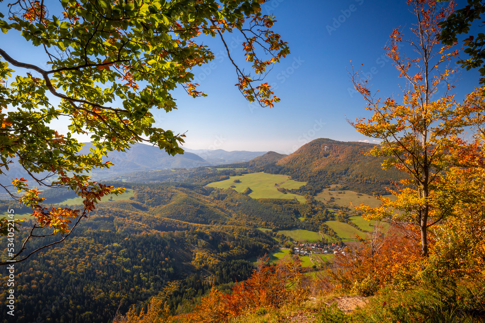 Autumn landscape, The Strazov Mountains in northwestern Slovakia, Europe.