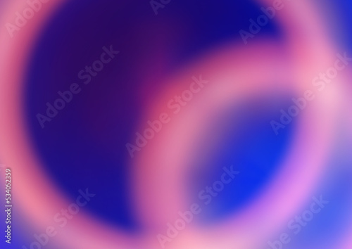 Blurred intersecting rings on blue ultramarine background