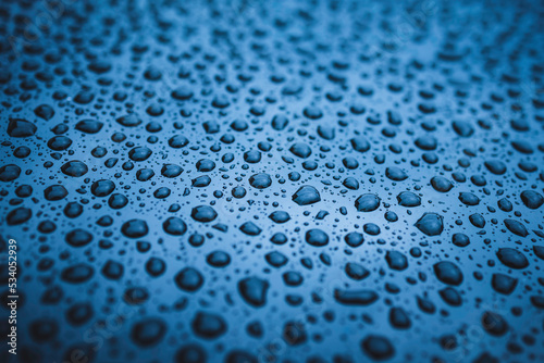 Water drops after rain on the car window