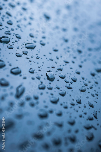 Water drops after rain on the car window