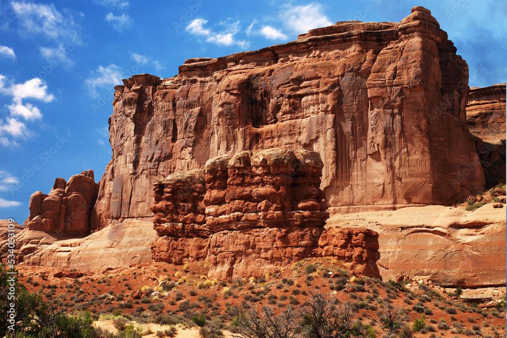 Fototapeta premium Impressive sandstone structure from a million years, Arches National Park, Utah, USA