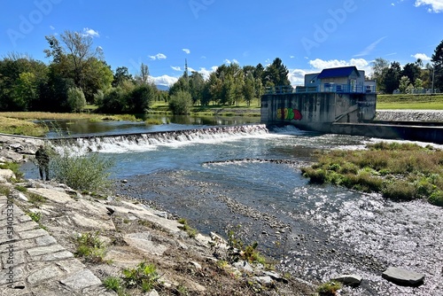 floodgate and sluice on the Ostravice river photo