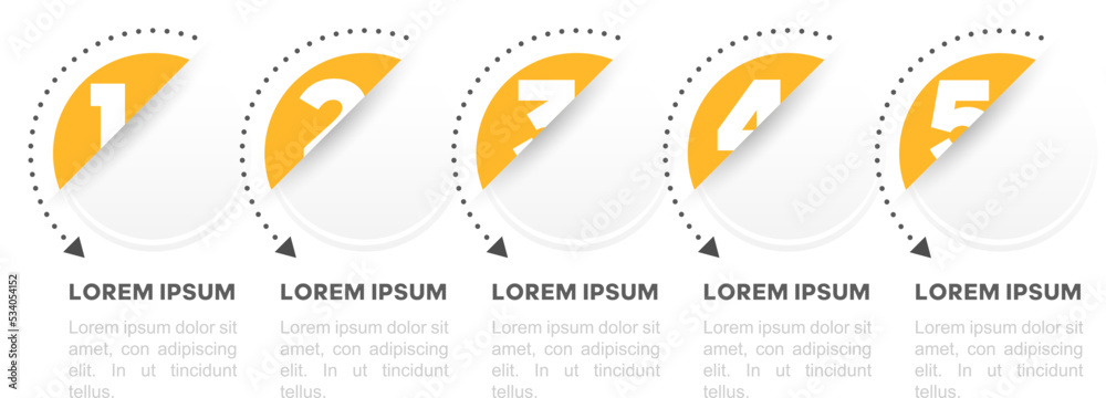 Εκτύπωση καμβά Business infographics with round template design, 5 options or steps