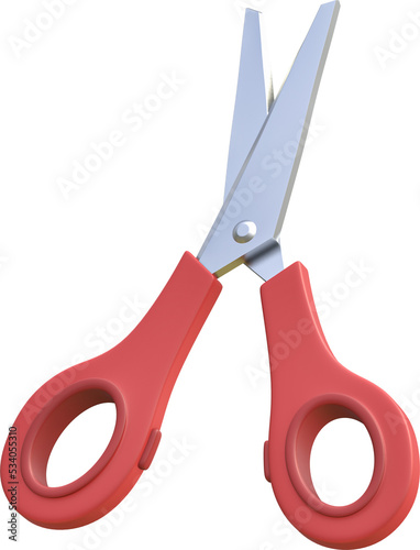 3D icon of stilized scissor photo