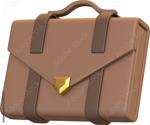 3D icon of stilized suitcase photo