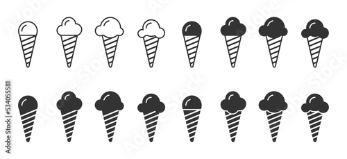 Ice cream icons set. Vector illustration.