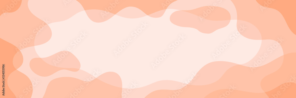 Vector abstract background with copy space. Trendy design. Wavy shapes colored in overlap style.