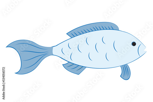 ute fish in karutun style. Vector illustration.