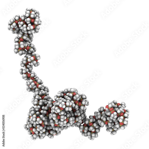 Quadro su tela Polydimethylsiloxane (silicone) polymer molecule, chemical structure