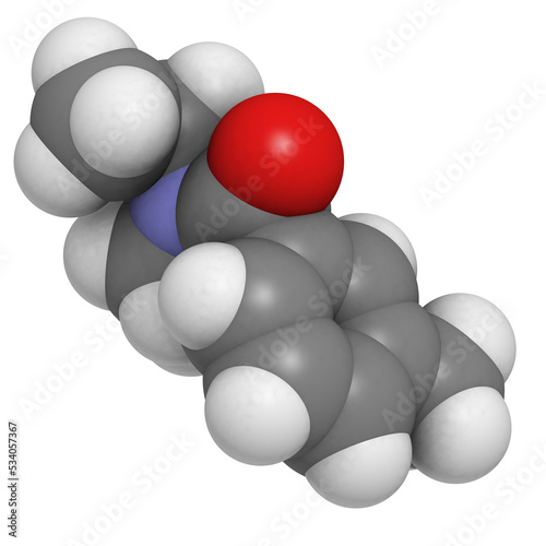 DEET  diethyltoluamide  N N-Diethyl-meta-toluamide  insect repellent molecule.