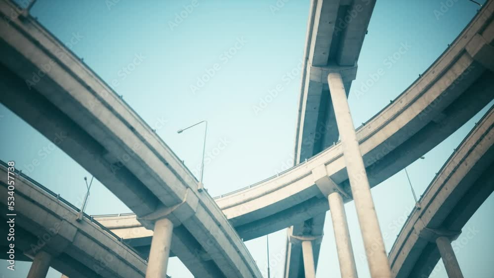 Large crossing highway overhead. Highway crossing Large crossing highway overhead. Highway crossing