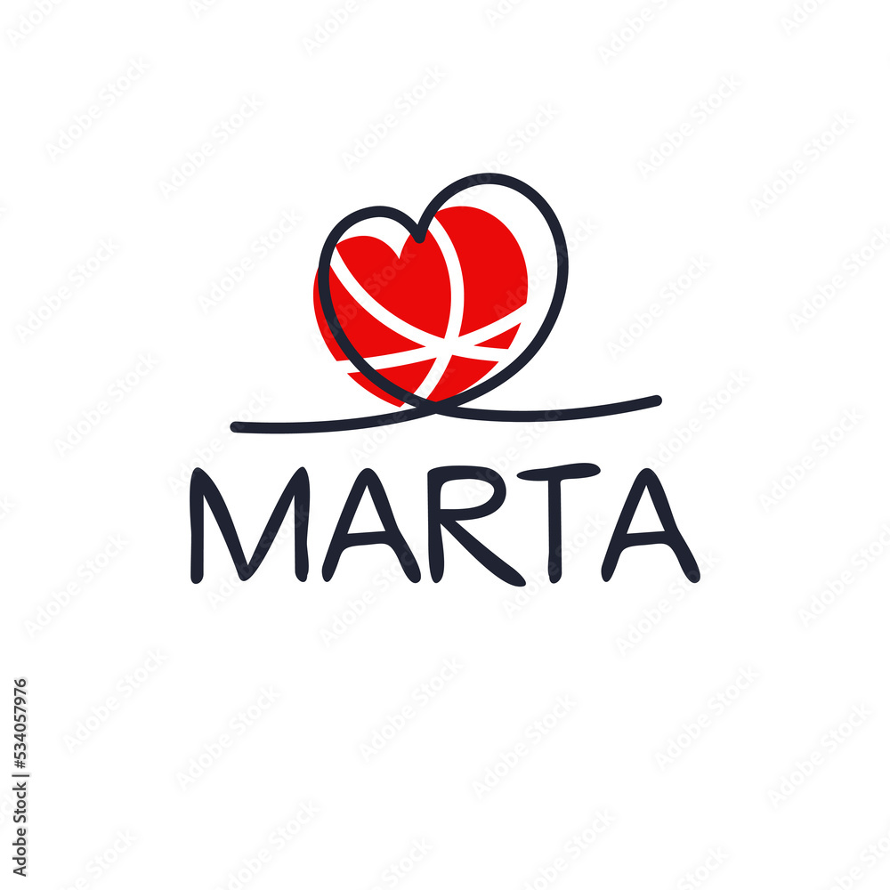 Creative (Marta) name, Vector illustration.