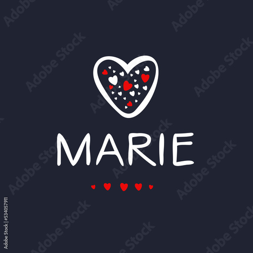 Creative (Marie) name, Vector illustration.