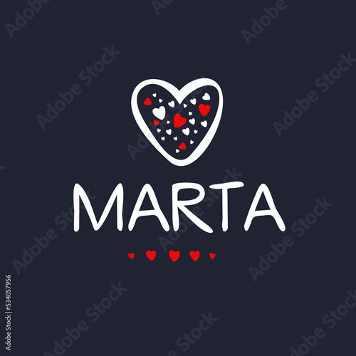 Creative (Marta) name, Vector illustration.