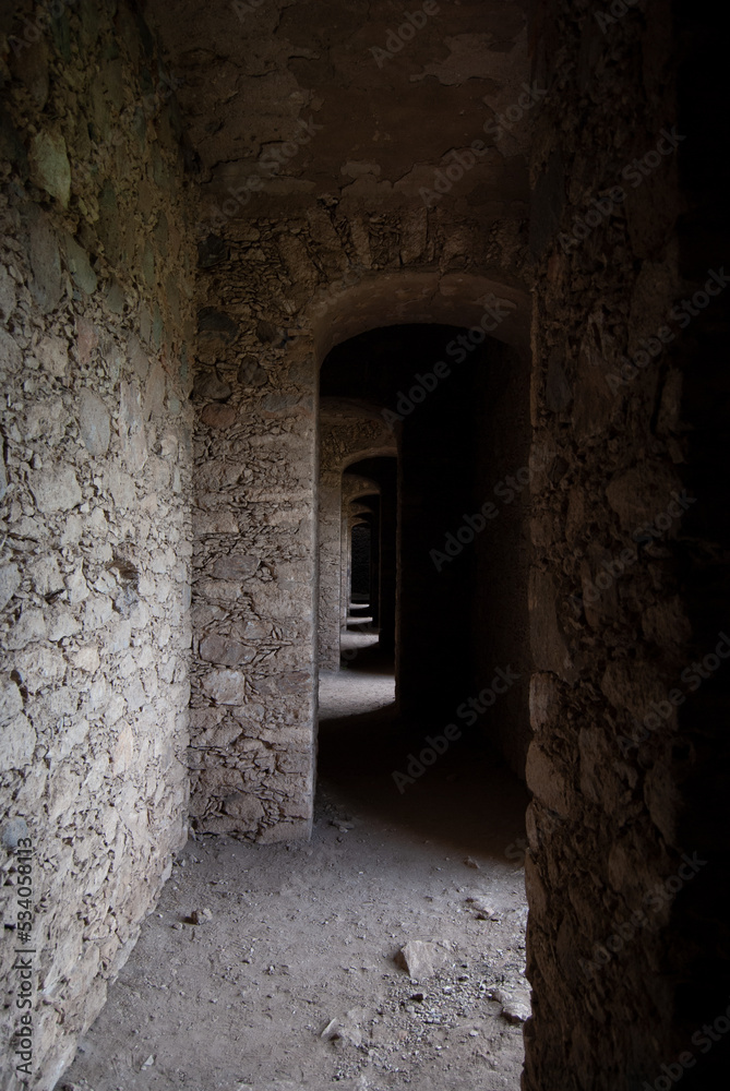 interior of old stone building in Guanajuato Mexico