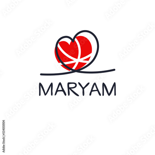 Creative (Maryam) name, Vector illustration. photo