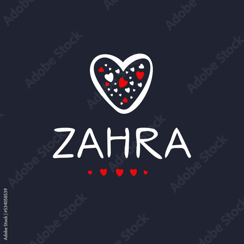 Creative (Zahra) name, Vector illustration. photo