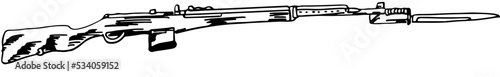 old recoilles rifles, mortras and individual weapons automatic rifle in vector
