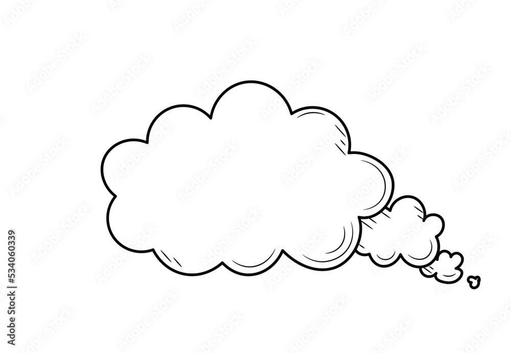 Cloud for conversation and thoughts drawn by hand. Cloud in doodle sketch style. A simple doodle drawing scheme. Vector illustration. Cloud for conversation and thoughts drawn by hand. Cloud in doodle sketch style. A simple doodle drawing scheme. Vector illustration.