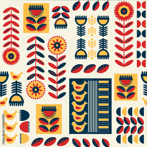 Scandinavian style seamless pattern, nordic design