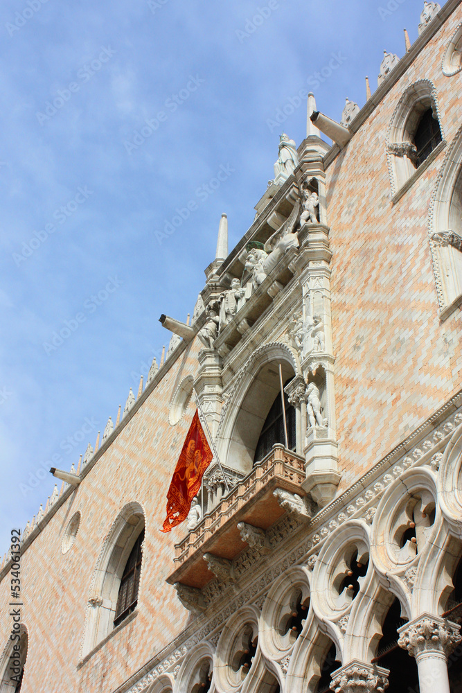 Fragment of Doge's Palace in Venice, Italy	