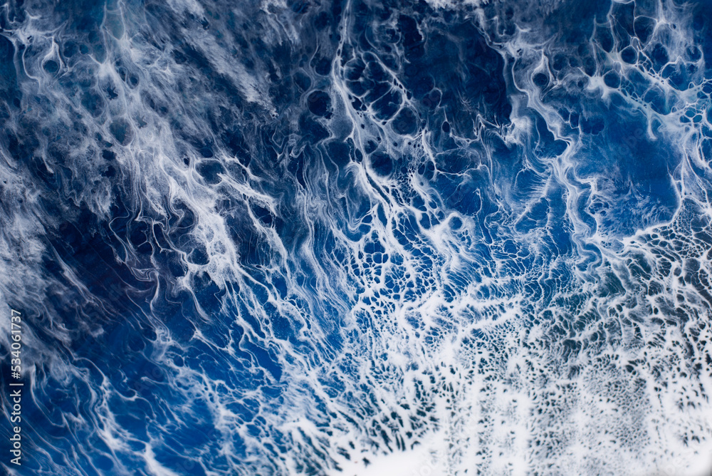 Fototapeta premium Sea and waves. Table made of epoxy resin.