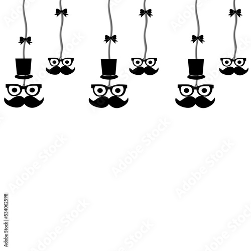 Fondo con bigotes y gafas negras.