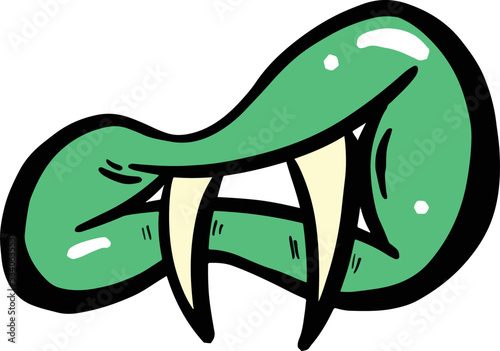 Cartoon Weird Scary Mouth and Lips in Vector