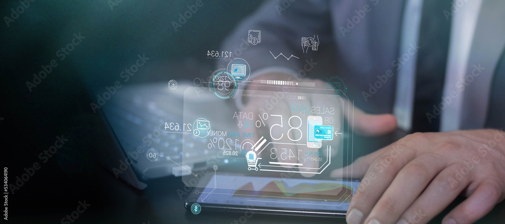 Fototapeta premium E-commerce using the future electronic payment interface