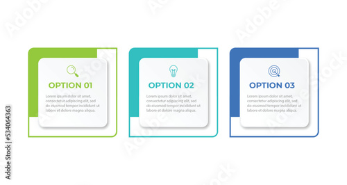 Timeline infographic design element and number options. Business concept with 3 steps. Can be used for workflow layout, diagram, annual report, web design. Vector business template for presentation.