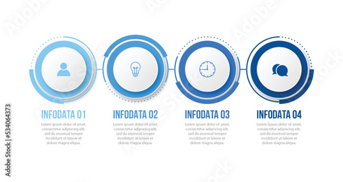 Timeline infographic design element and number options. Business concept with 4 steps. Can be used for workflow layout, diagram, annual report, web design. Vector business template for presentation.