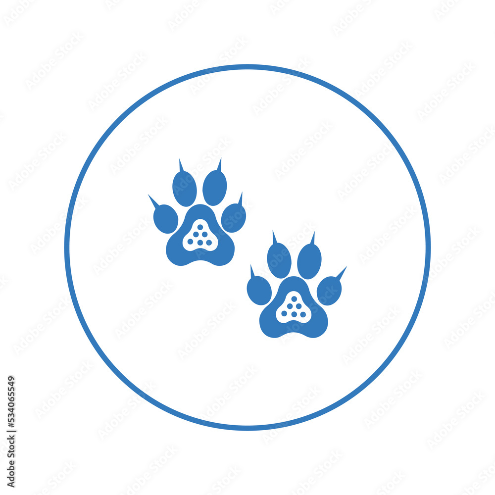 Animal paw walk footprints icon | Circle version icon | Animal paw walk footprints icon | Circle version icon |