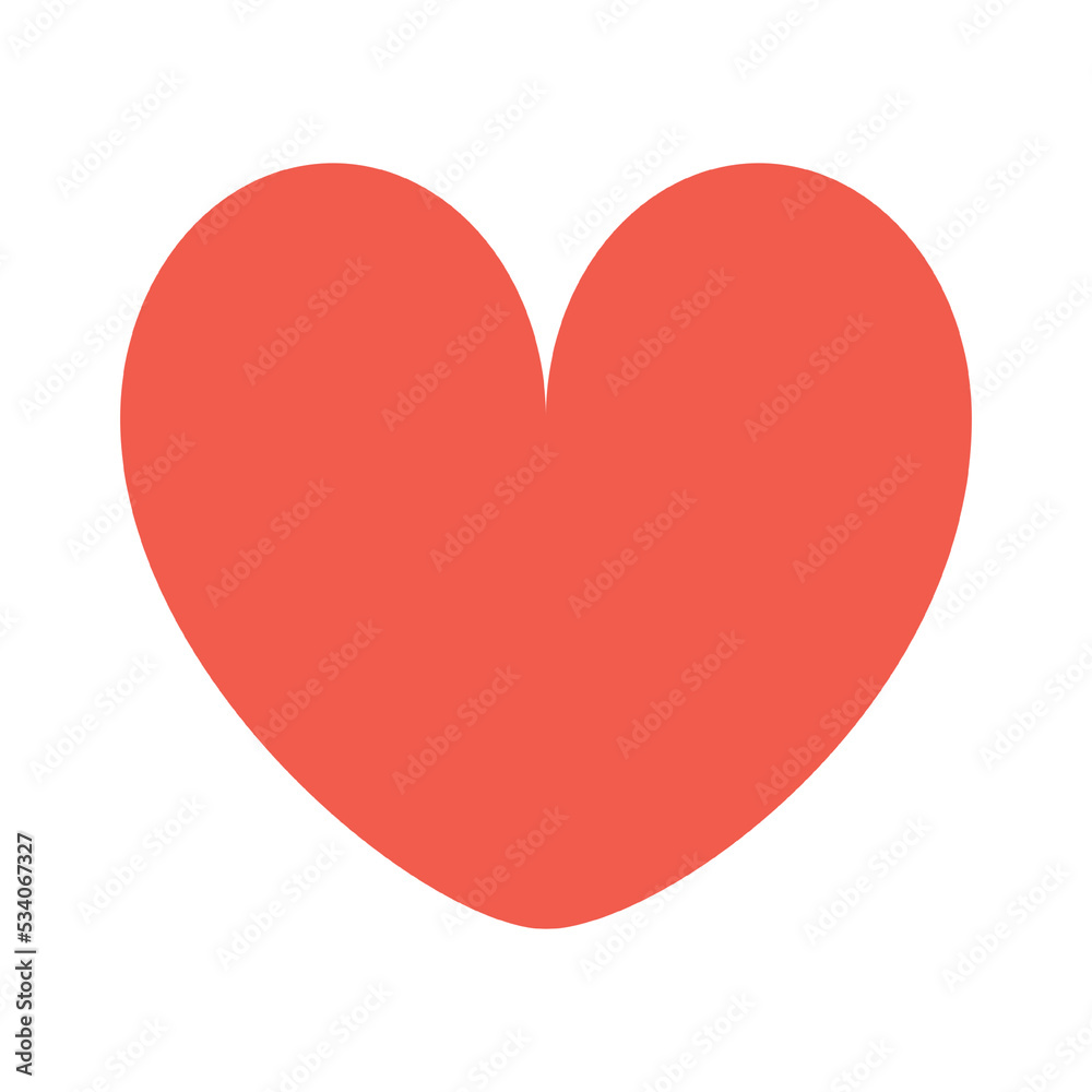 Red heart on a white background simple vector illustration